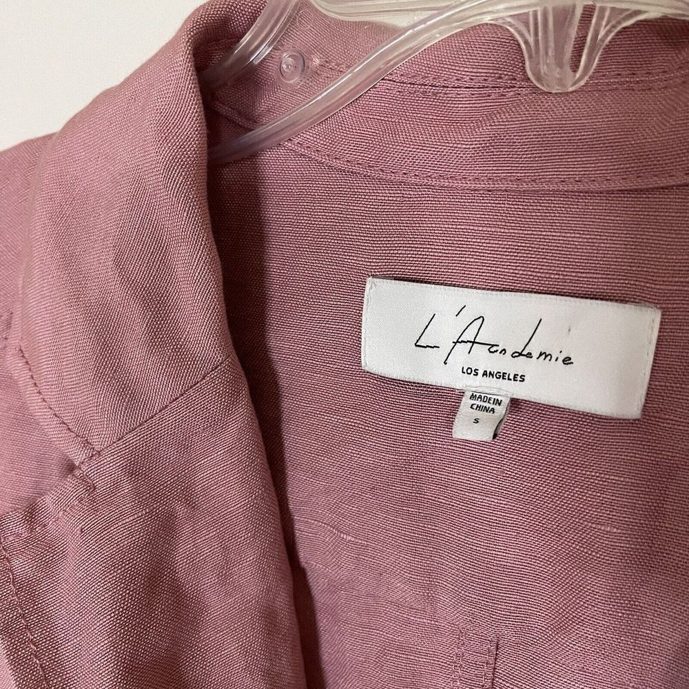 NWOT REVOLVE L'Academie Eden pink Tie waist linen romper size US small - Picture 7 of 8